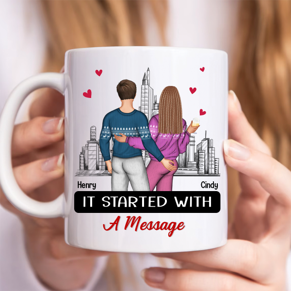 Started With A Message Couples - Personalized Mug Hot on Sale