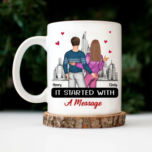 Started With A Message Couples - Personalized Mug Hot on Sale - Image 2
