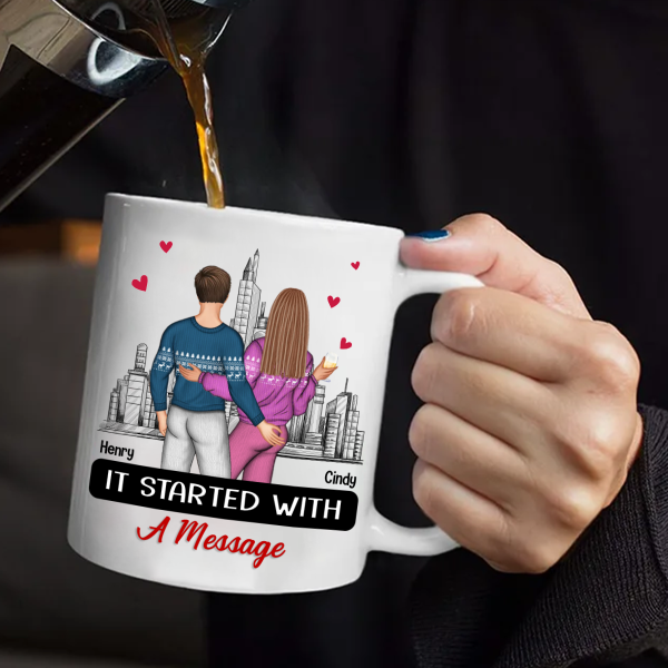 Started With A Message Couples - Personalized Mug Hot on Sale - Image 3