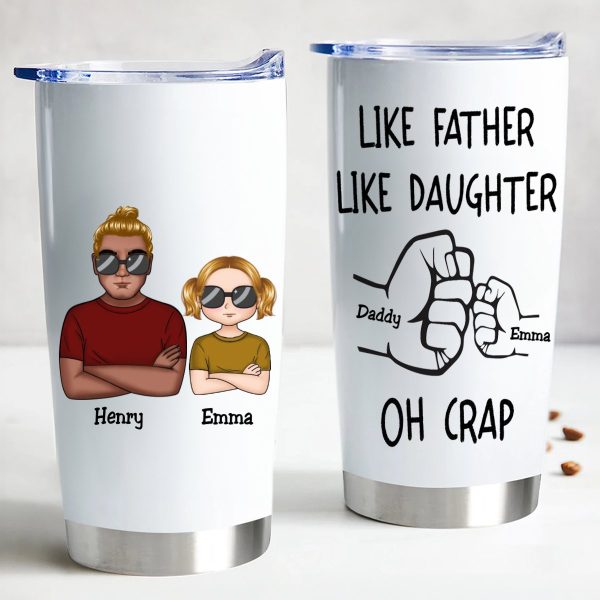 20oz Personalized Father-Daughter Fist Bump Insulated Tumbler on Sale - Image 3