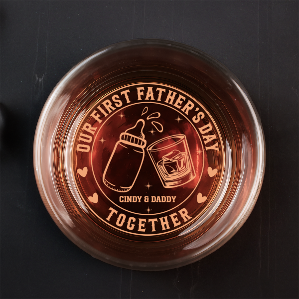 Our First Father s Day Together - Personalized Engraved Whiskey Glass Cheap