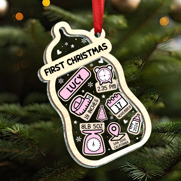 Baby First Christmas Milk Bottle - Personalized Ornament Online Hot Sale
