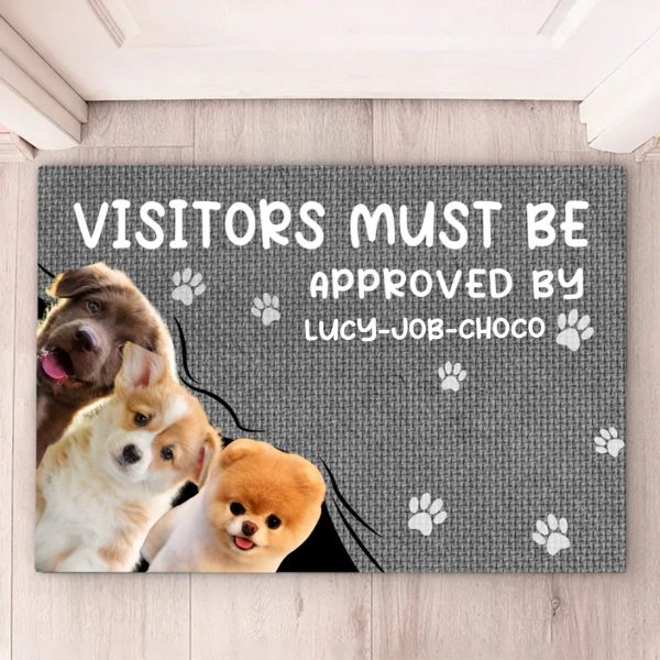 Pet Lovers - Custom Photo Visitors Must Be Aapproved By This Dog - Personalized Doormat (TM) Online - Image 3