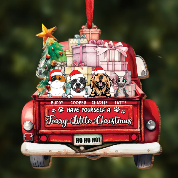 Have Yourself A Furry Little Christmas - Christmas Gift - Dog Lover, Cat Lover Gift - Personalized Custom Shaped Wooden Ornament For Discount - Image 2