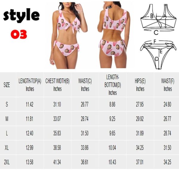 Bikini - Personalized Women s Swimsuit With Funny Faces And Patterns - Personalized Bikini Swimsuit Supply - Image 5