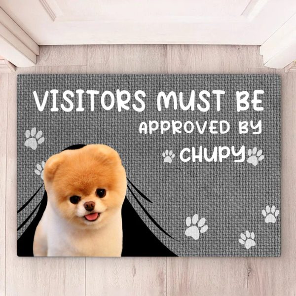 Pet Lovers - Custom Photo Visitors Must Be Aapproved By This Dog - Personalized Doormat (TM) Online - Image 2